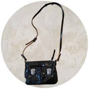 Dana Buchman Embossed Quilted Patent Leather Shoulder and Crossbody Bag NWOT